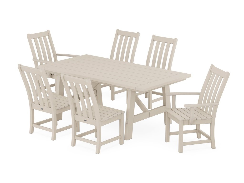 Vineyard 7-Piece Rustic Farmhouse Dining Set Photo