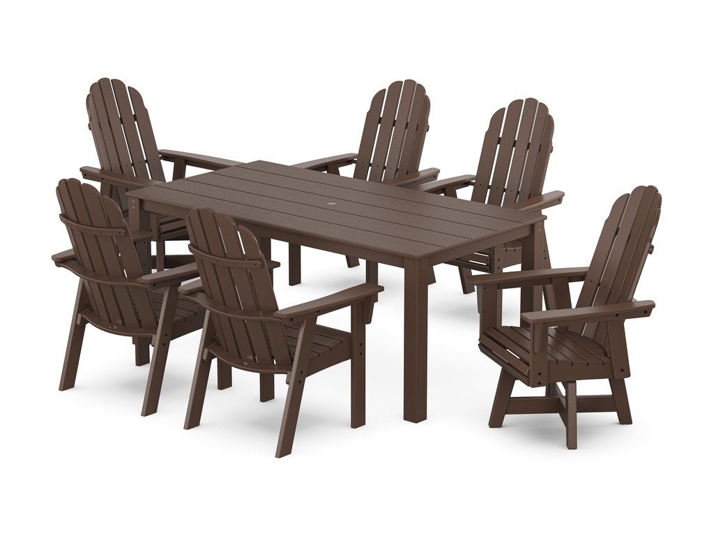 Vineyard Curveback Adirondack 7-Piece Parsons Swivel Dining Set Photo