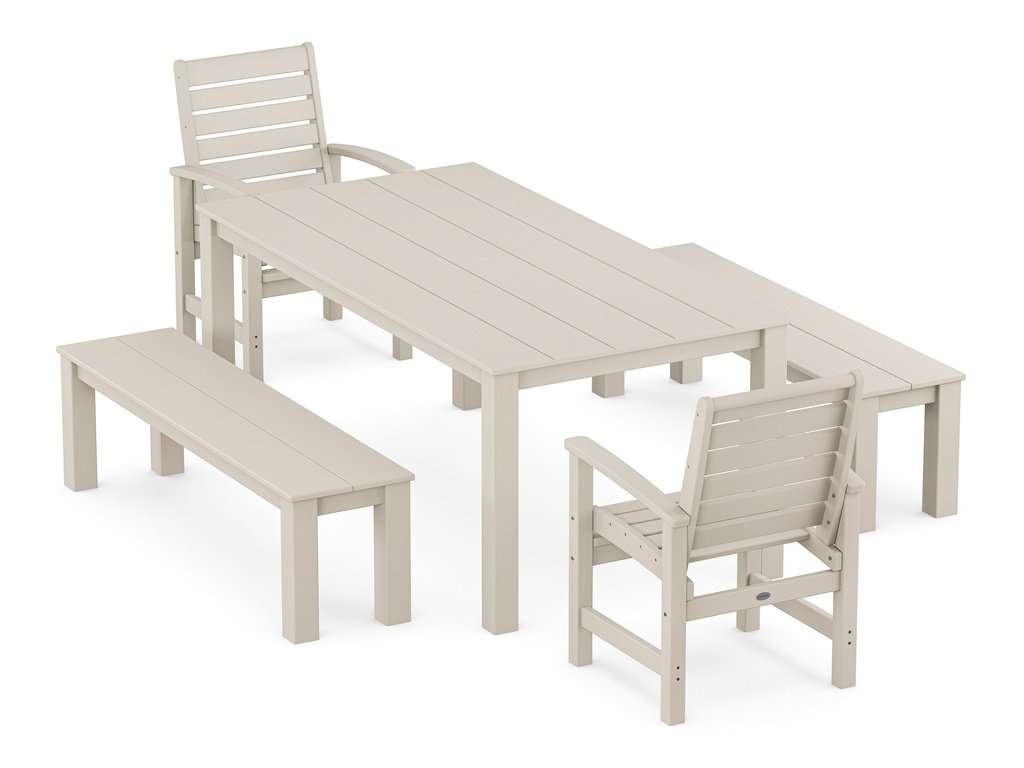 Signature 5-Piece Parsons Dining Set with Benches Photo