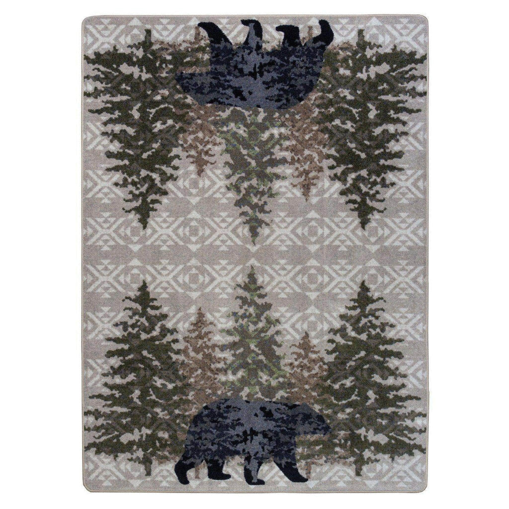 Bear Paradise - Stone-CabinRugs Southwestern Rugs Wildlife Rugs Lodge Rugs Aztec RugsSouthwest Rugs