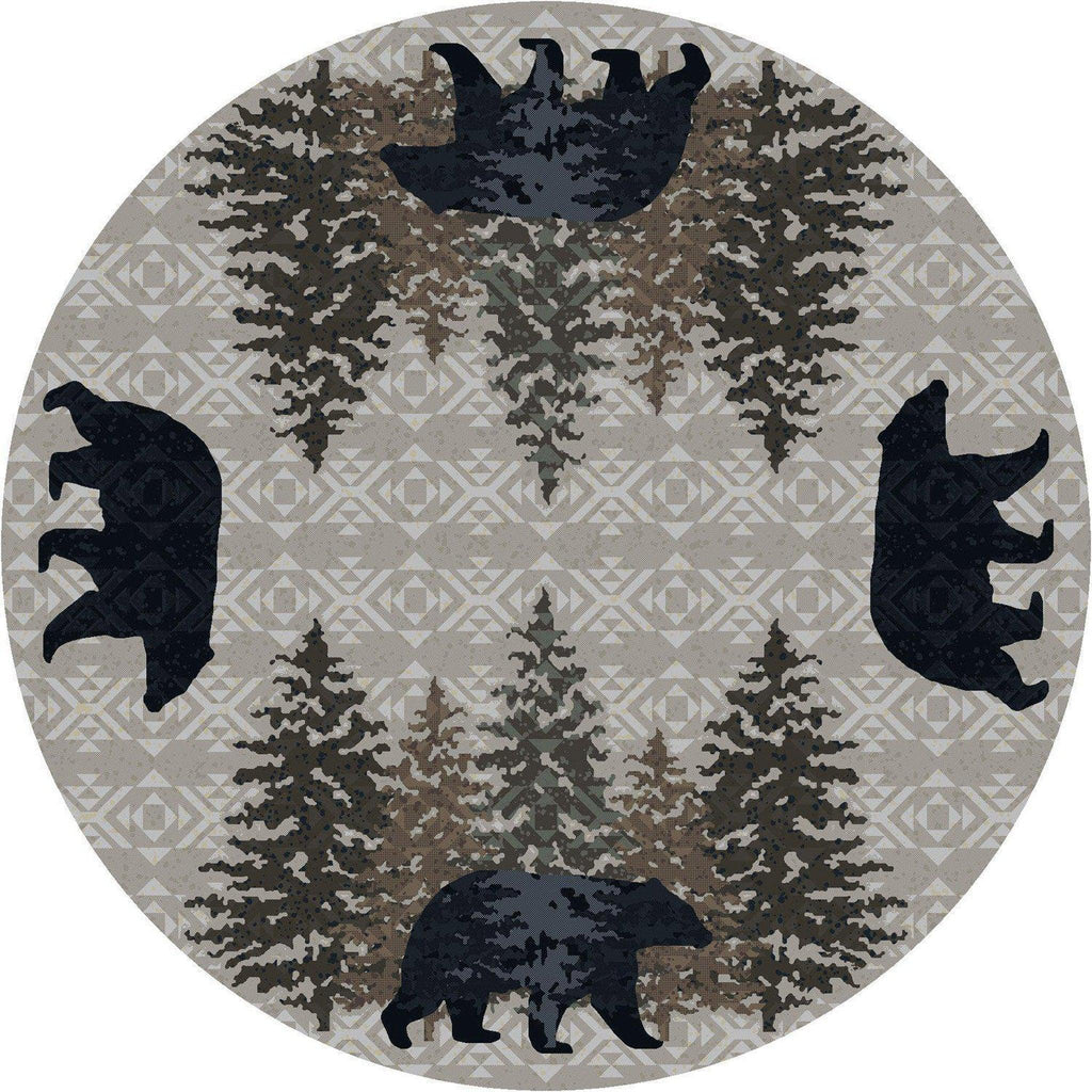 Bear Paradise - Stone-CabinRugs Southwestern Rugs Wildlife Rugs Lodge Rugs Aztec RugsSouthwest Rugs