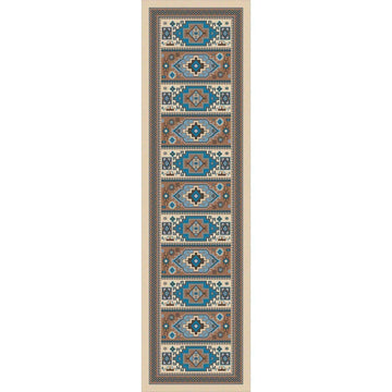 Café Indigo - Turquoise-CabinRugs Southwestern Rugs Wildlife Rugs Lodge Rugs Aztec RugsSouthwest Rugs