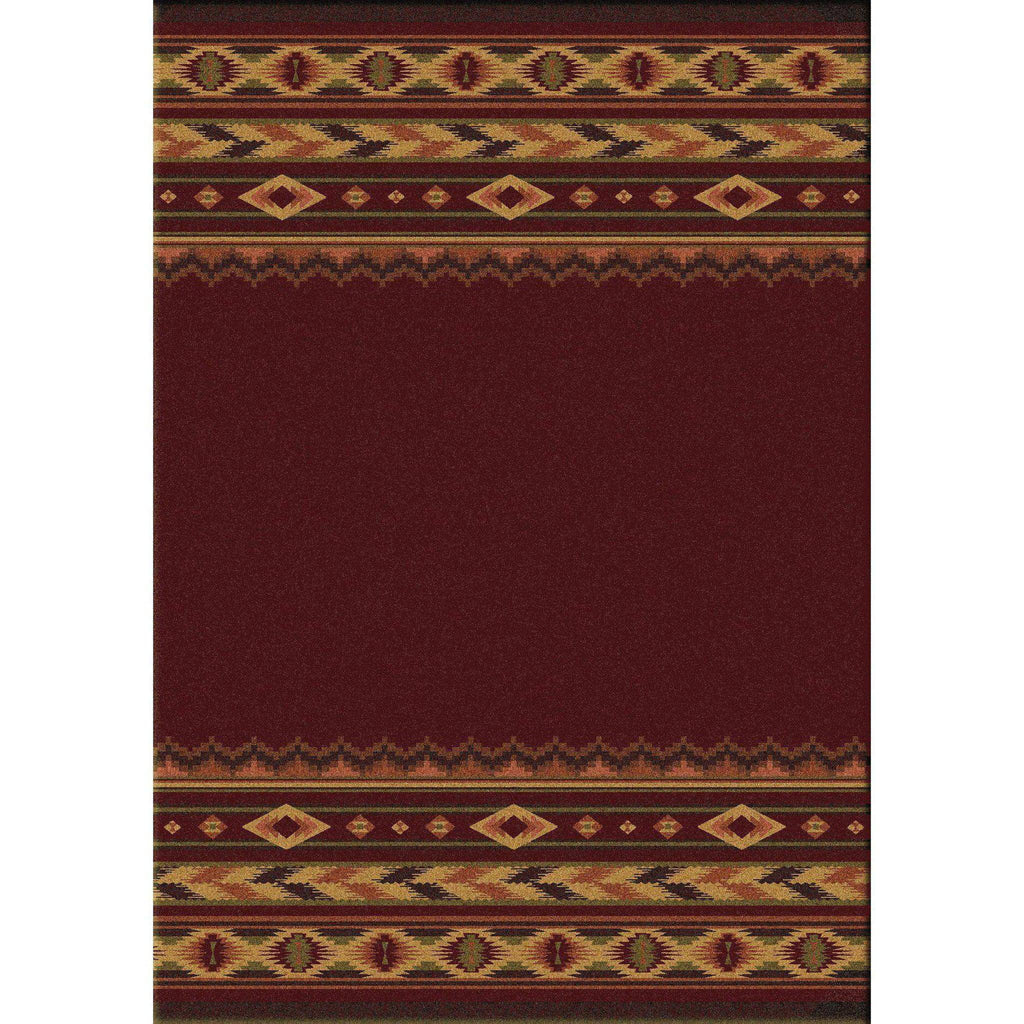 Cimarron Land - Red-CabinRugs Southwestern Rugs Wildlife Rugs Lodge Rugs Aztec RugsSouthwest Rugs