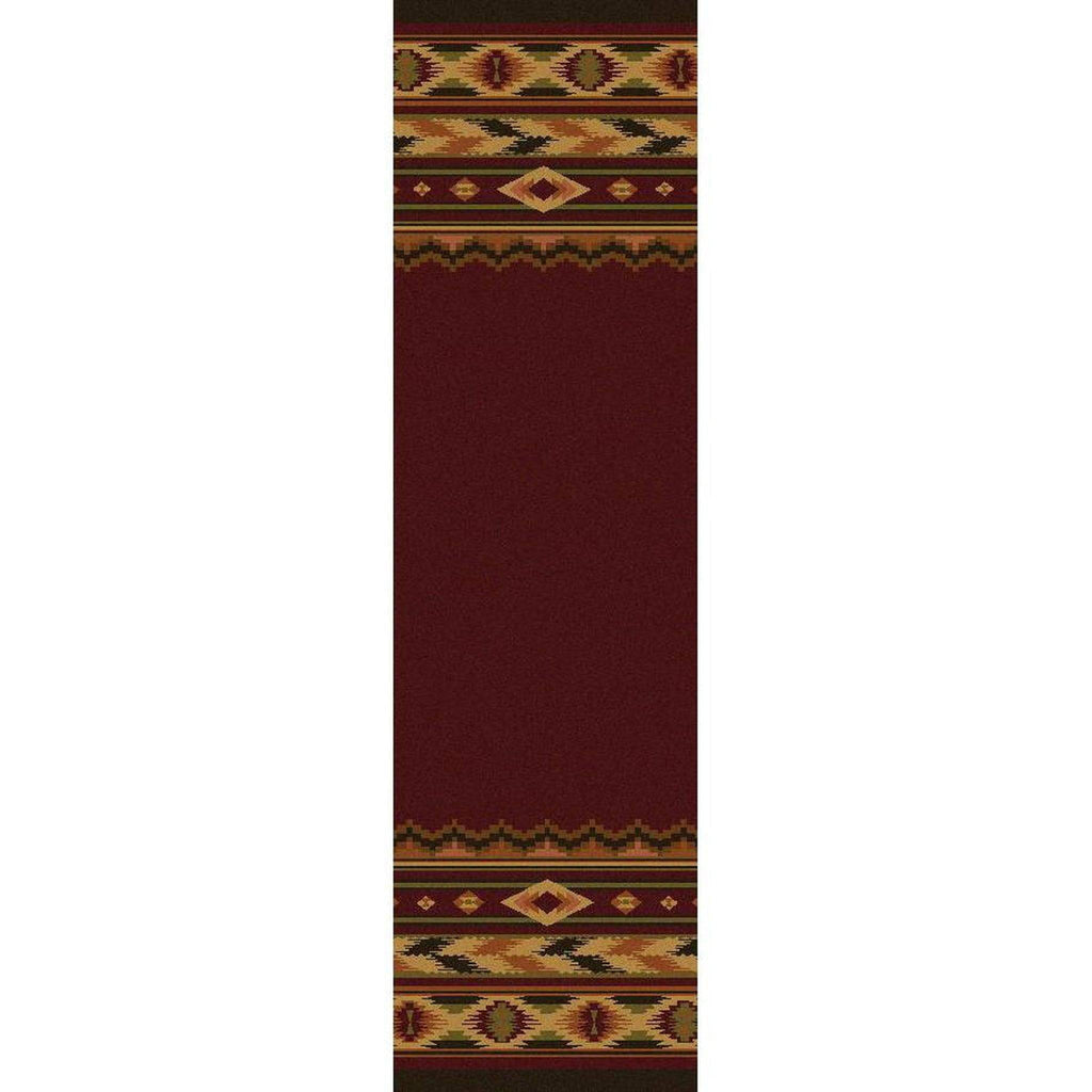 Cimarron Land - Red-CabinRugs Southwestern Rugs Wildlife Rugs Lodge Rugs Aztec RugsSouthwest Rugs