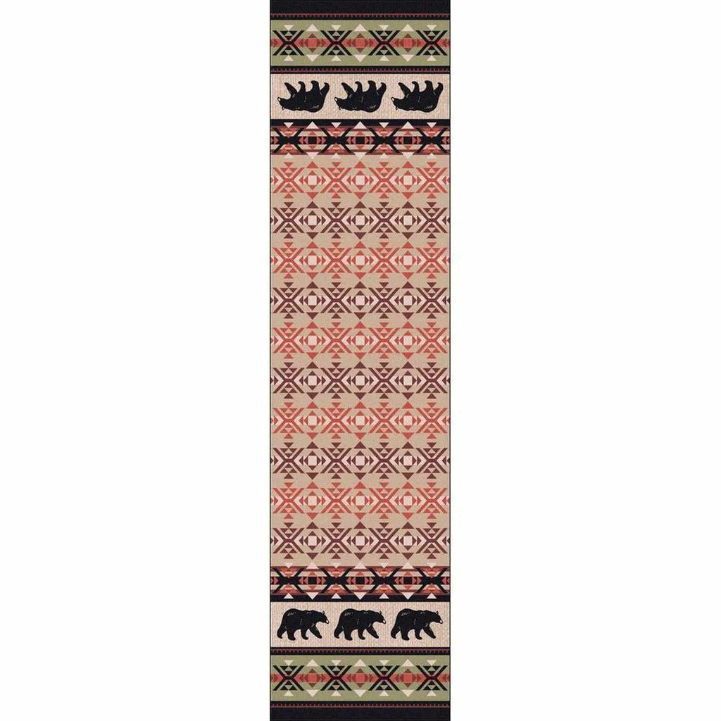 Comfy Bears - Burnt Red-CabinRugs Southwestern Rugs Wildlife Rugs Lodge Rugs Aztec RugsSouthwest Rugs