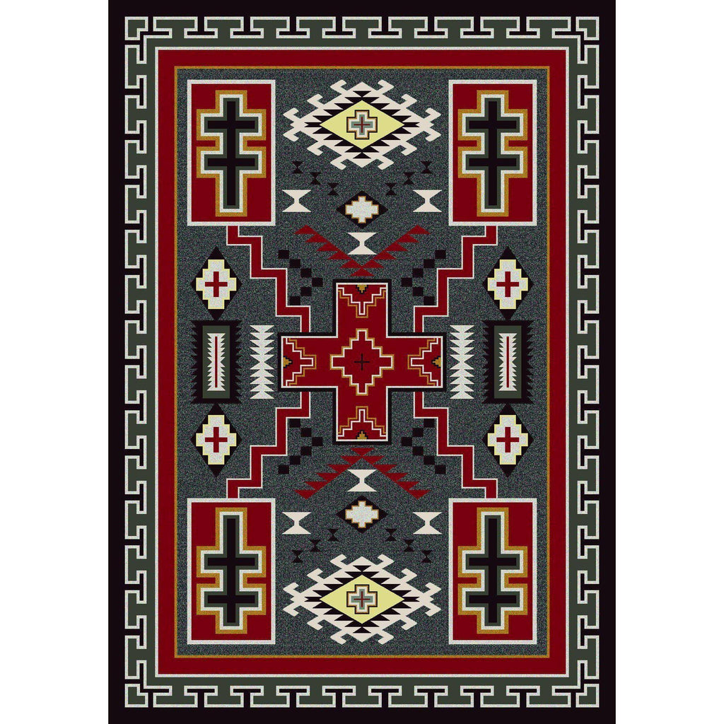 Double Crucifix - Gray-CabinRugs Southwestern Rugs Wildlife Rugs Lodge Rugs Aztec RugsSouthwest Rugs