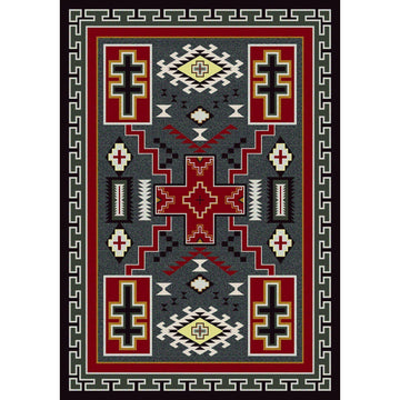 Double Crucifix - Gray-CabinRugs Southwestern Rugs Wildlife Rugs Lodge Rugs Aztec RugsSouthwest Rugs