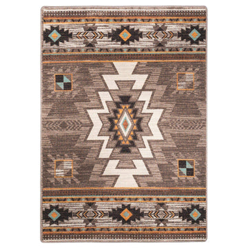 End Of The Barrel - Worn Saddle-CabinRugs Southwestern Rugs Wildlife Rugs Lodge Rugs Aztec RugsSouthwest Rugs