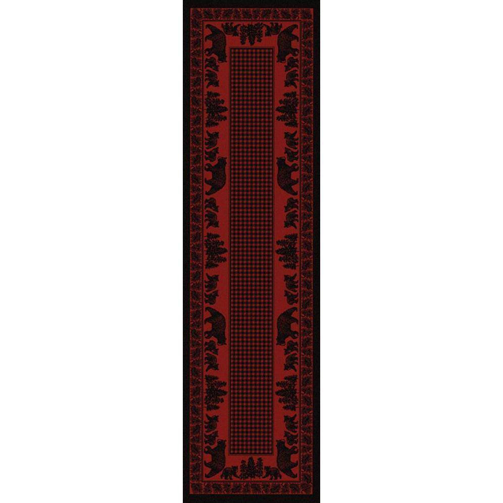 Familia Ursa - Red-CabinRugs Southwestern Rugs Wildlife Rugs Lodge Rugs Aztec RugsSouthwest Rugs