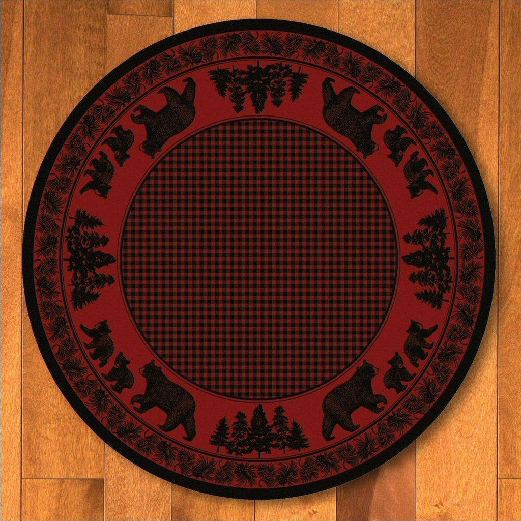 Familia Ursa - Red-CabinRugs Southwestern Rugs Wildlife Rugs Lodge Rugs Aztec RugsSouthwest Rugs