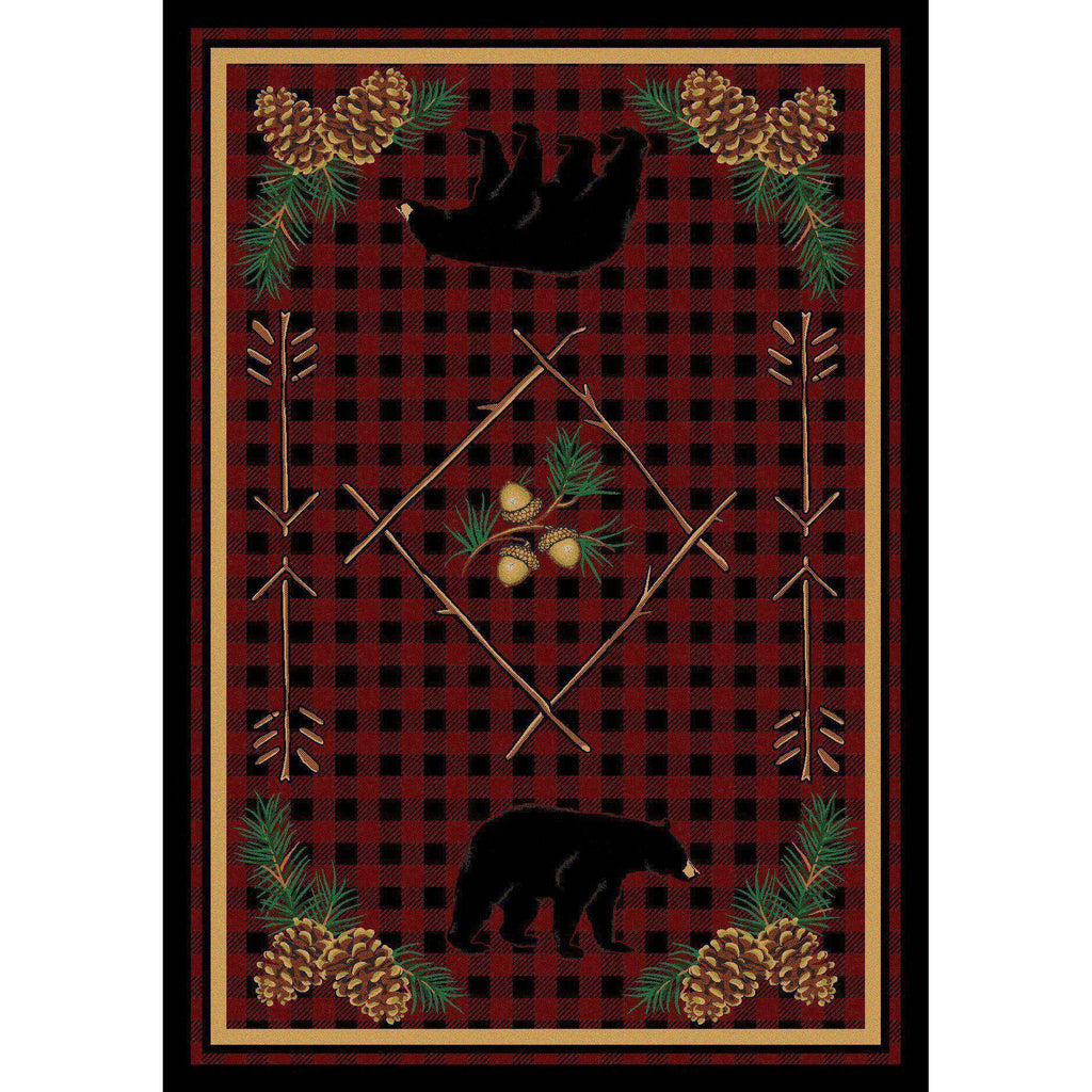 Forest Depth - Red-CabinRugs Southwestern Rugs Wildlife Rugs Lodge Rugs Aztec RugsSouthwest Rugs