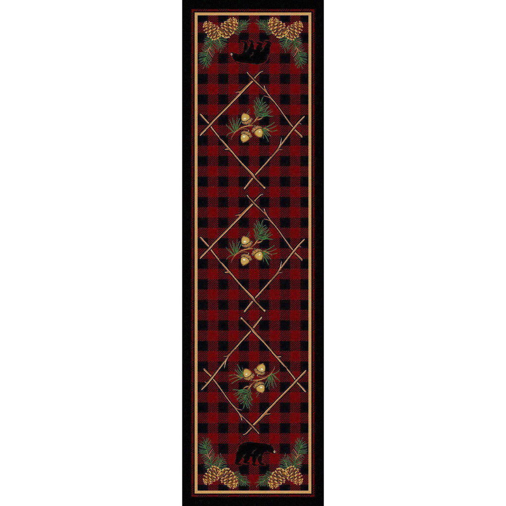 Forest Depth - Red-CabinRugs Southwestern Rugs Wildlife Rugs Lodge Rugs Aztec RugsSouthwest Rugs