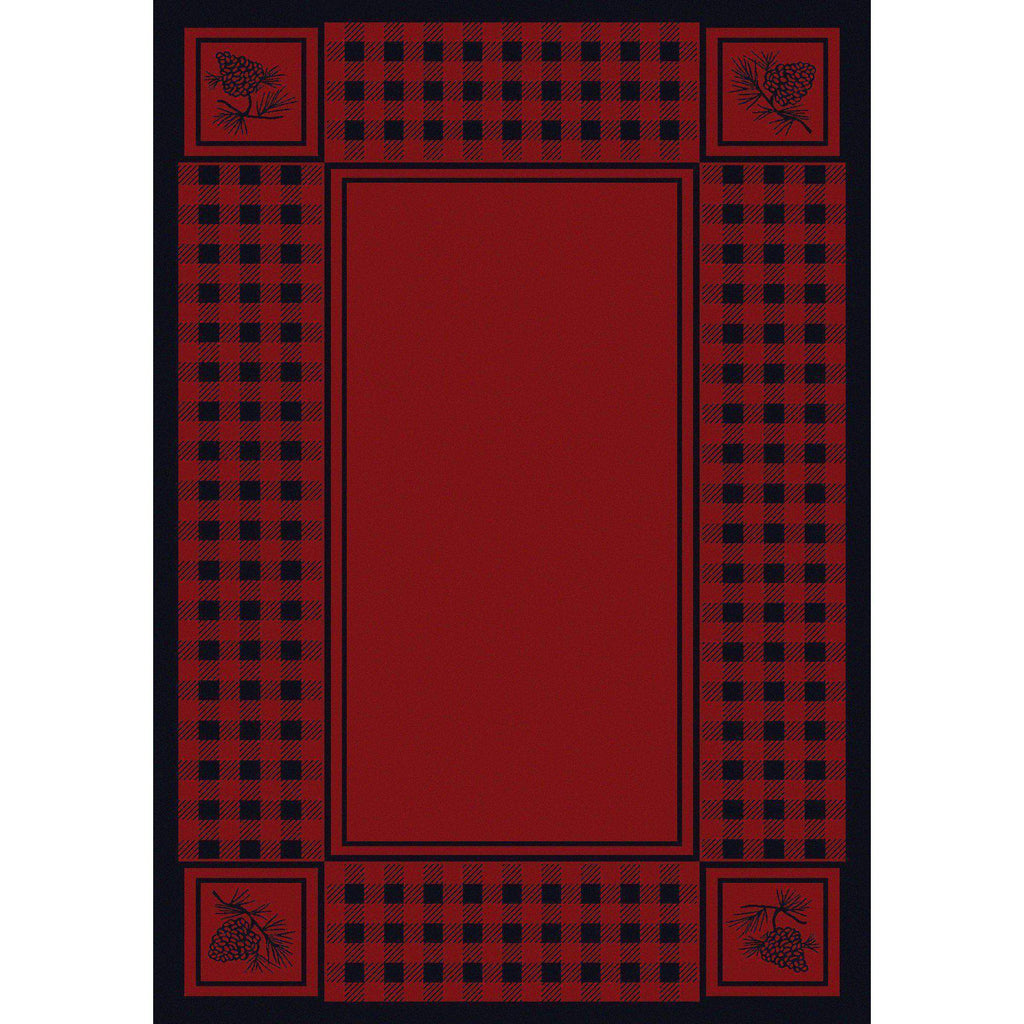 Forest Refuge - Red-CabinRugs Southwestern Rugs Wildlife Rugs Lodge Rugs Aztec RugsSouthwest Rugs