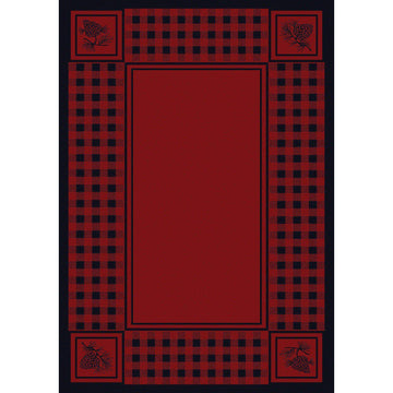 Forest Refuge - Red-CabinRugs Southwestern Rugs Wildlife Rugs Lodge Rugs Aztec RugsSouthwest Rugs