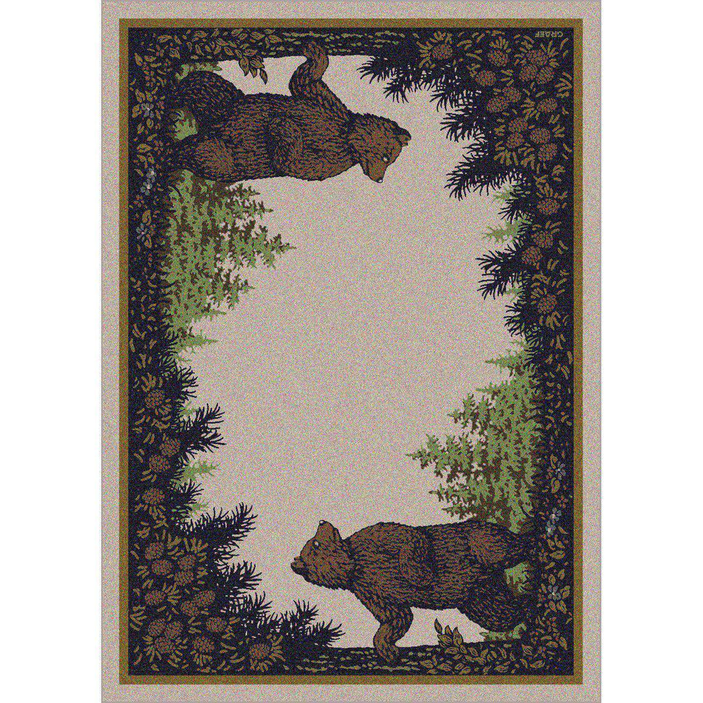 Fraternal Bears - Green-CabinRugs Southwestern Rugs Wildlife Rugs Lodge Rugs Aztec RugsSouthwest Rugs