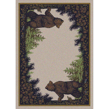 Fraternal Bears - Green-CabinRugs Southwestern Rugs Wildlife Rugs Lodge Rugs Aztec RugsSouthwest Rugs