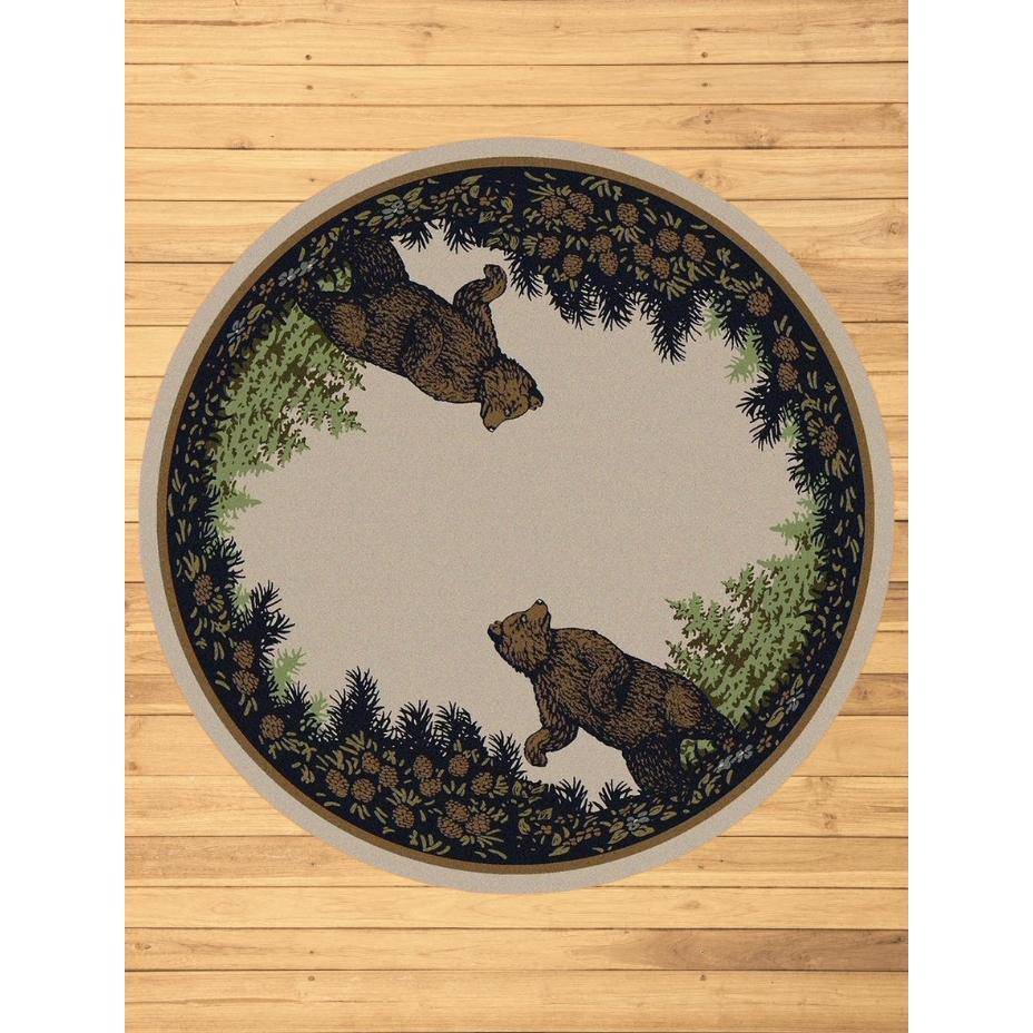 Fraternal Bears - Green-CabinRugs Southwestern Rugs Wildlife Rugs Lodge Rugs Aztec RugsSouthwest Rugs