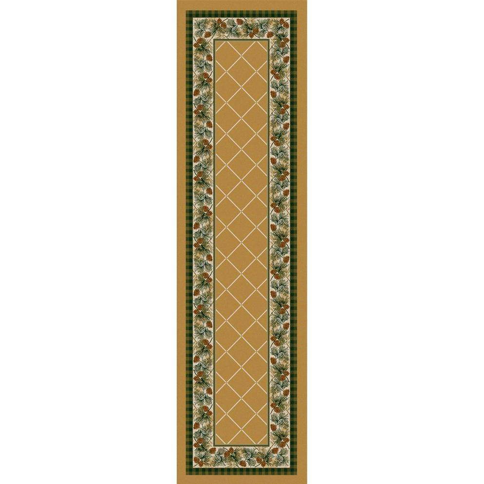 Green Forest - Light Maize-CabinRugs Southwestern Rugs Wildlife Rugs Lodge Rugs Aztec RugsSouthwest Rugs