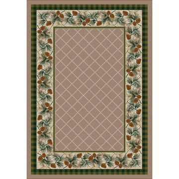 Green Forest - Light Sandstone-CabinRugs Southwestern Rugs Wildlife Rugs Lodge Rugs Aztec RugsSouthwest Rugs