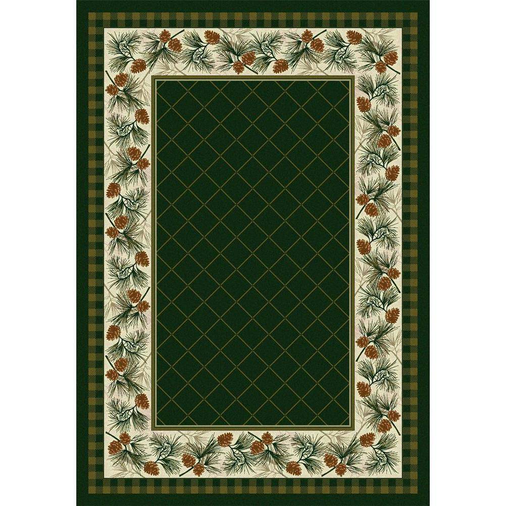 Green Pines - Pine-CabinRugs Southwestern Rugs Wildlife Rugs Lodge Rugs Aztec RugsSouthwest Rugs