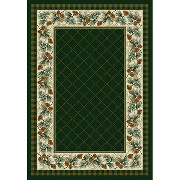 Green Pines - Pine-CabinRugs Southwestern Rugs Wildlife Rugs Lodge Rugs Aztec RugsSouthwest Rugs