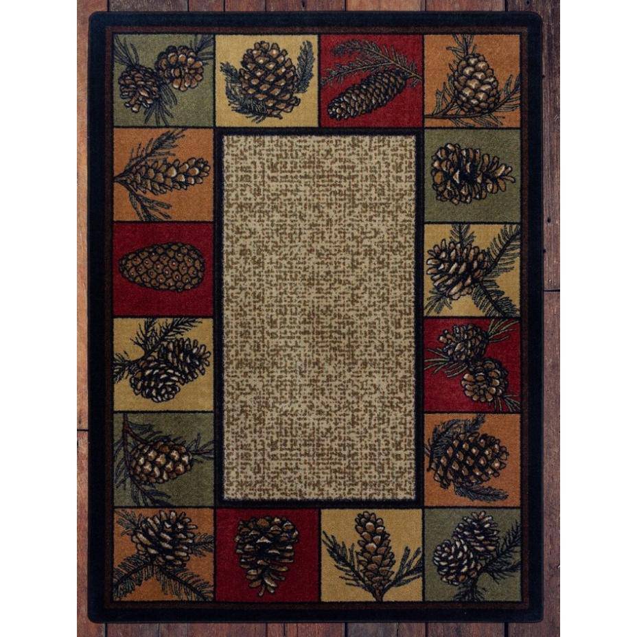 Kin Cones OKA - Rustic-CabinRugs Southwestern Rugs Wildlife Rugs Lodge Rugs Aztec RugsSouthwest Rugs