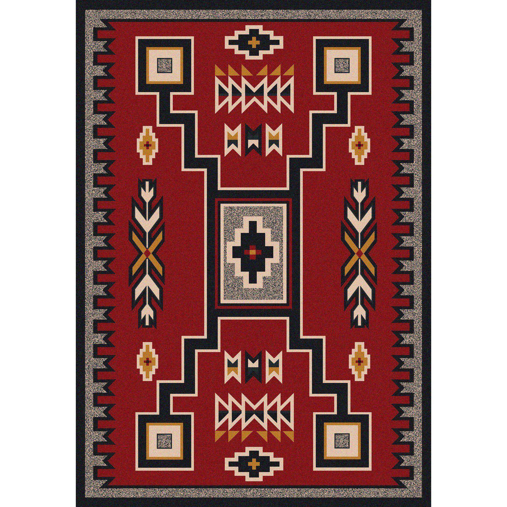 Old Timer - Red-CabinRugs Southwestern Rugs Wildlife Rugs Lodge Rugs Aztec RugsSouthwest Rugs