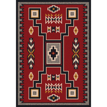 Old Timer - Red-CabinRugs Southwestern Rugs Wildlife Rugs Lodge Rugs Aztec RugsSouthwest Rugs