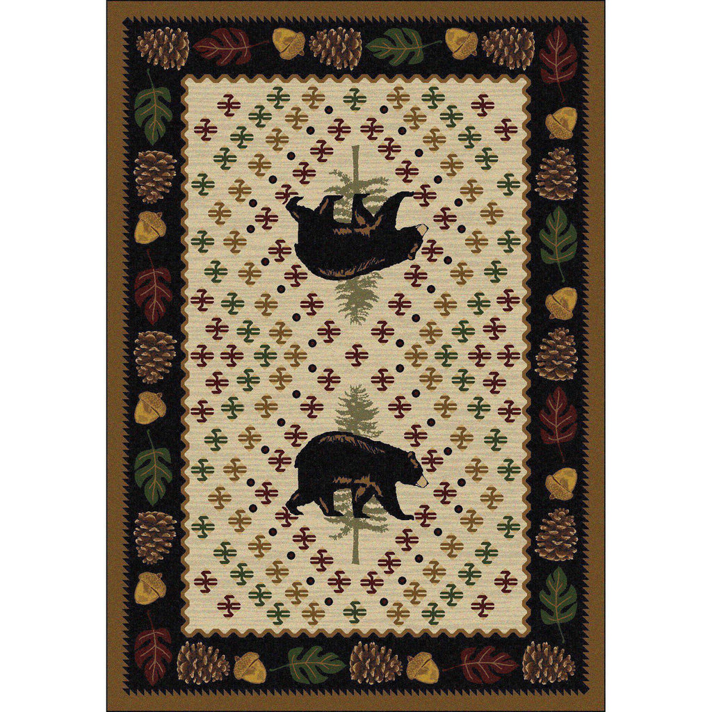 Picnic Bear - Natural-CabinRugs Southwestern Rugs Wildlife Rugs Lodge Rugs Aztec RugsSouthwest Rugs