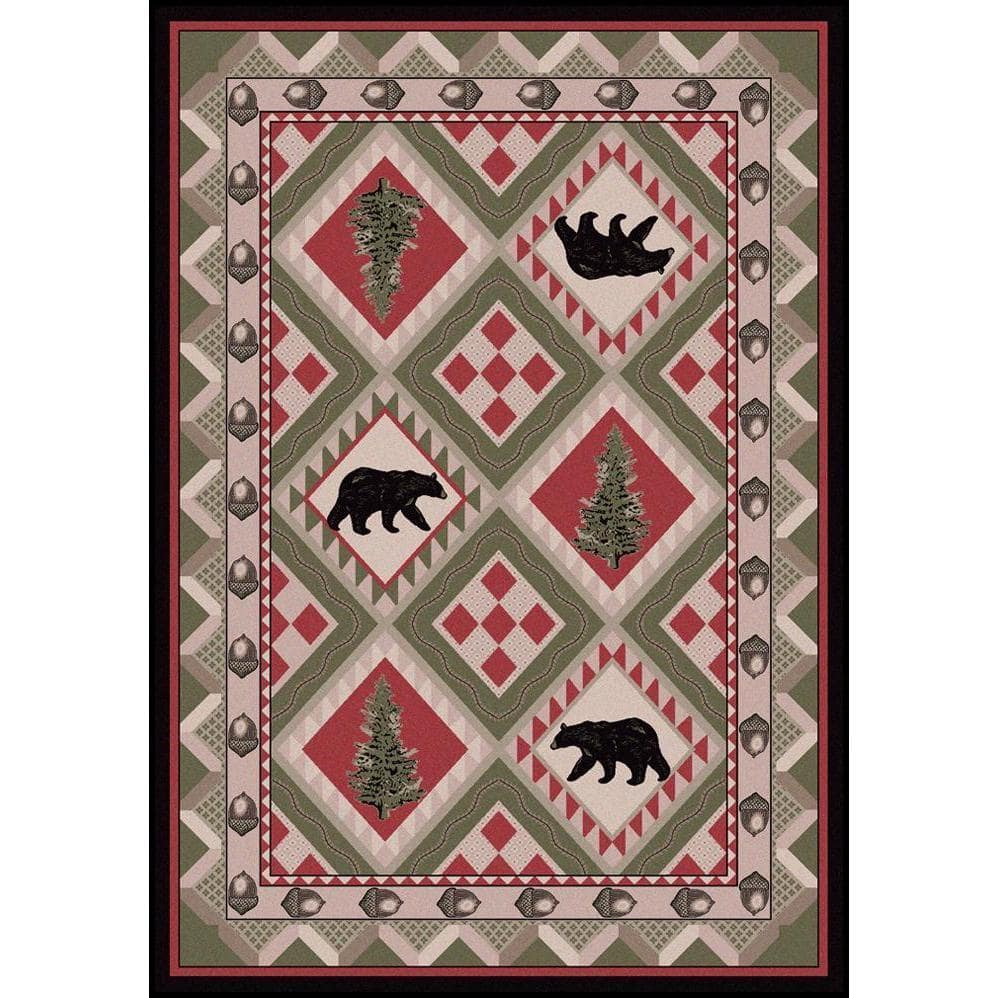 Picnic In The Forest - Pine-CabinRugs Southwestern Rugs Wildlife Rugs Lodge Rugs Aztec RugsSouthwest Rugs