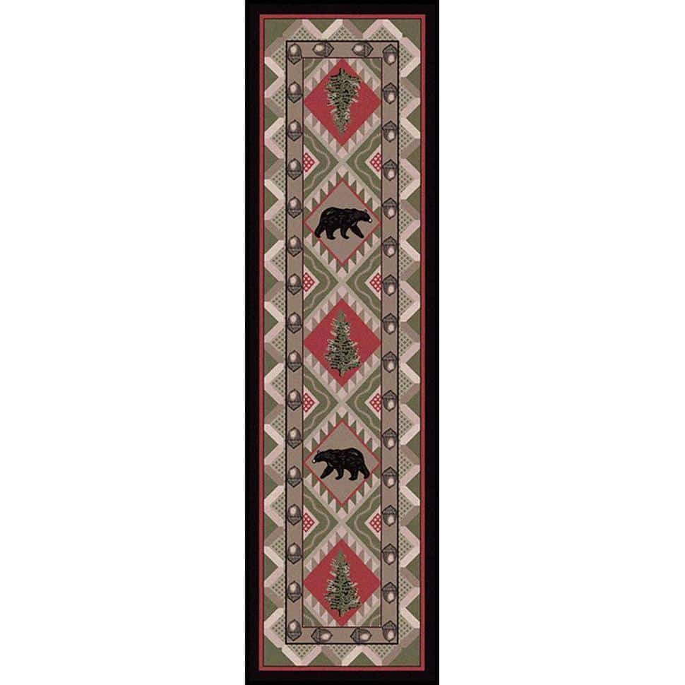 Picnic In The Forest - Pine-CabinRugs Southwestern Rugs Wildlife Rugs Lodge Rugs Aztec RugsSouthwest Rugs