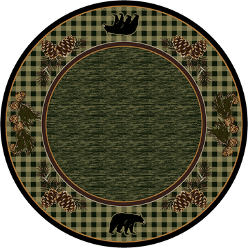 Pinecones & Bears-CabinRugs Southwestern Rugs Wildlife Rugs Lodge Rugs Aztec RugsSouthwest Rugs