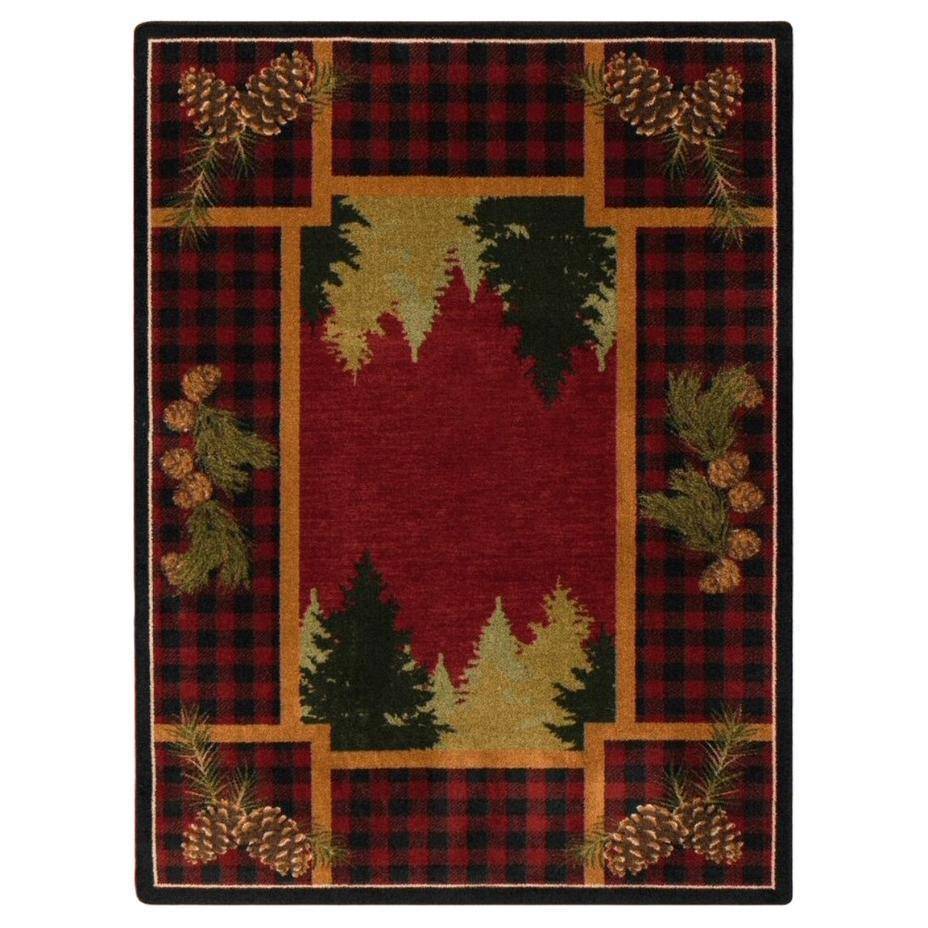 Plaid Outdoorsman-CabinRugs Southwestern Rugs Wildlife Rugs Lodge Rugs Aztec RugsSouthwest Rugs