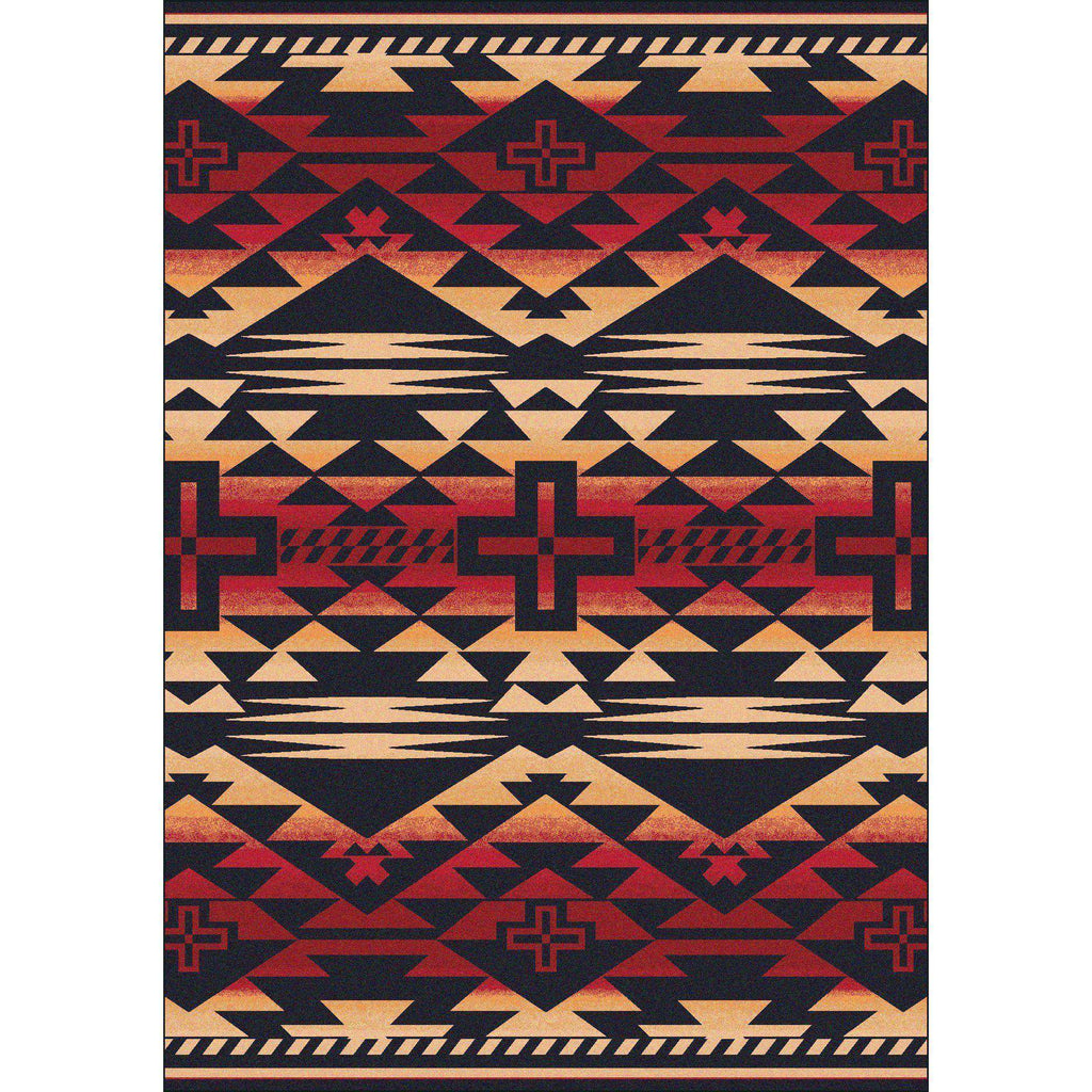 Rustic Crucifix - Burnt Red-CabinRugs Southwestern Rugs Wildlife Rugs Lodge Rugs Aztec RugsSouthwest Rugs