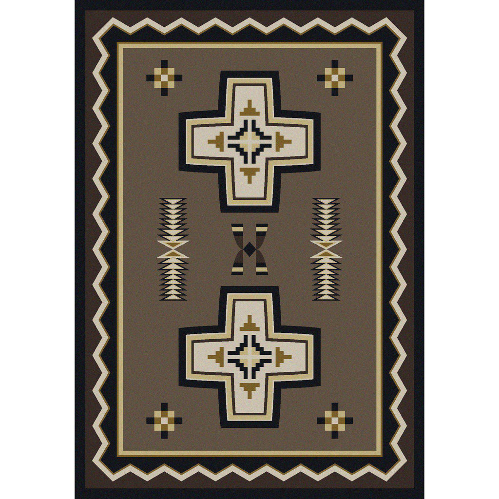 Saint Kateri - Taupe-CabinRugs Southwestern Rugs Wildlife Rugs Lodge Rugs Aztec RugsSouthwest Rugs