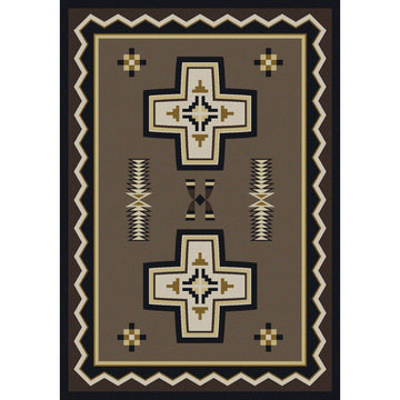 Saint Kateri - Taupe-CabinRugs Southwestern Rugs Wildlife Rugs Lodge Rugs Aztec RugsSouthwest Rugs