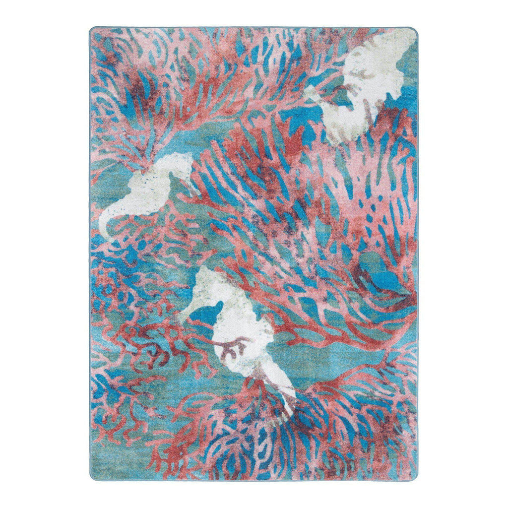 Sea Horse Paradise - Aqua-CabinRugs Southwestern Rugs Wildlife Rugs Lodge Rugs Aztec RugsSouthwest Rugs