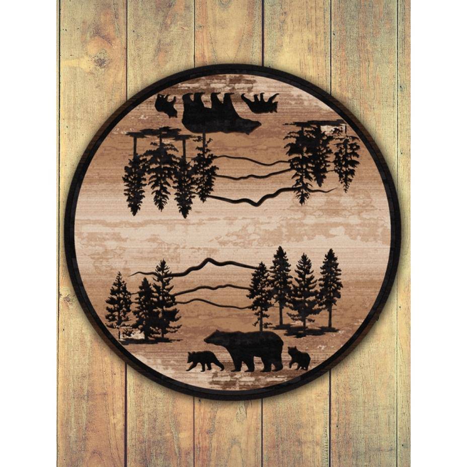 Shadow Bear-CabinRugs Southwestern Rugs Wildlife Rugs Lodge Rugs Aztec RugsSouthwest Rugs