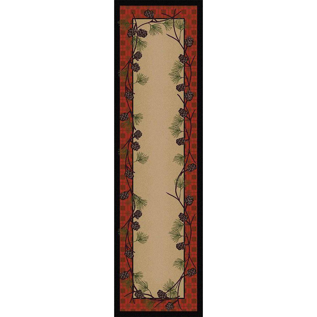 Simple Pines - Red Plaid-CabinRugs Southwestern Rugs Wildlife Rugs Lodge Rugs Aztec RugsSouthwest Rugs