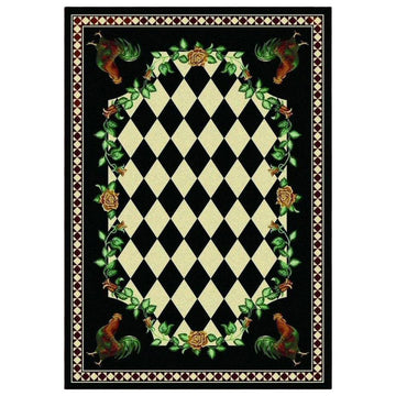 Southwestern Farm - Black-CabinRugs Southwestern Rugs Wildlife Rugs Lodge Rugs Aztec RugsSouthwest Rugs