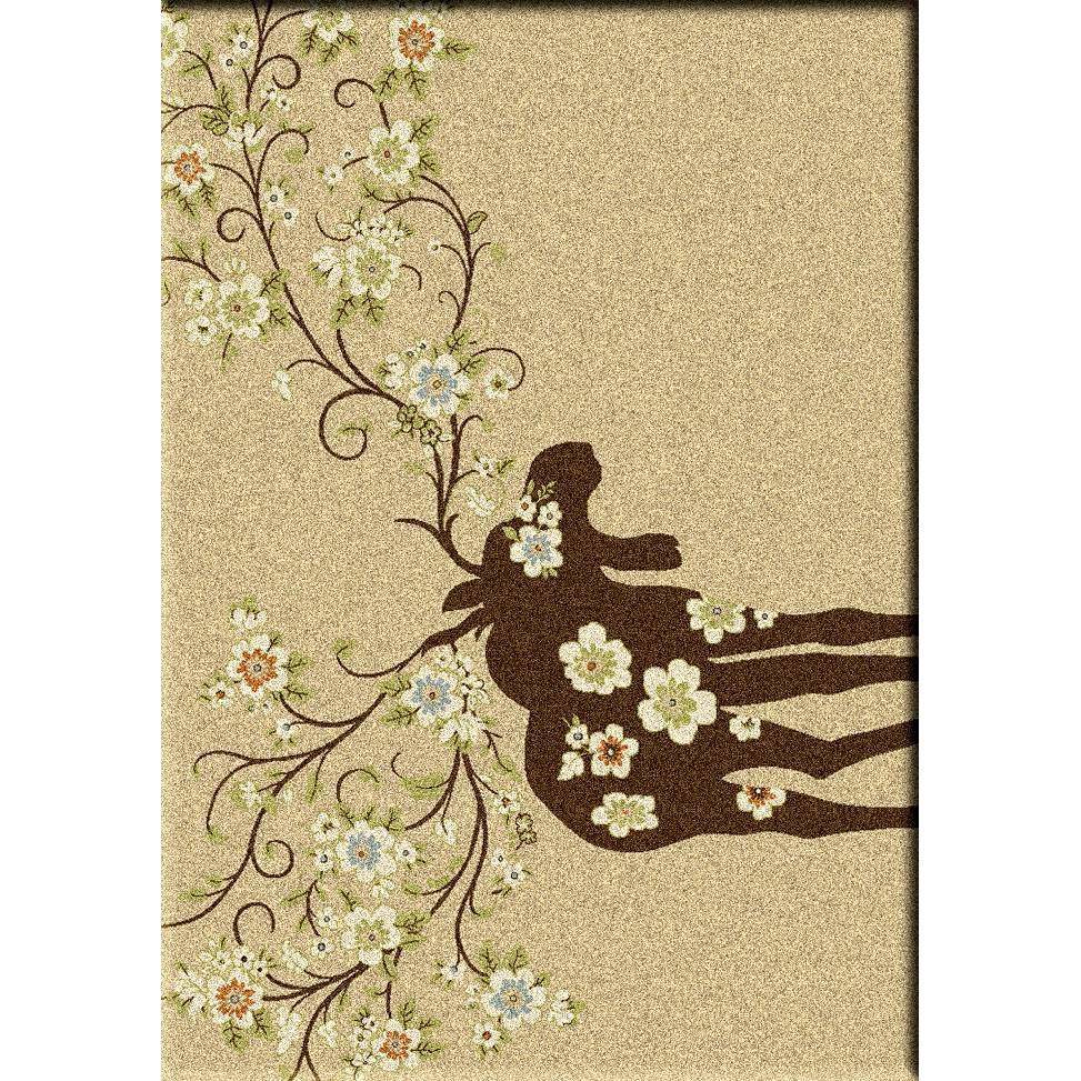 Springtime Moose - Natural-CabinRugs Southwestern Rugs Wildlife Rugs Lodge Rugs Aztec RugsSouthwest Rugs