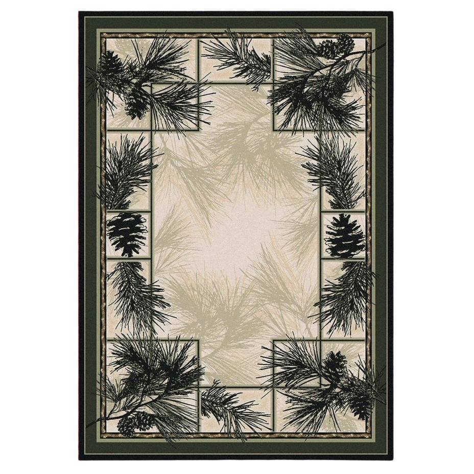 Stoic Trees - Natural-CabinRugs Southwestern Rugs Wildlife Rugs Lodge Rugs Aztec RugsSouthwest Rugs