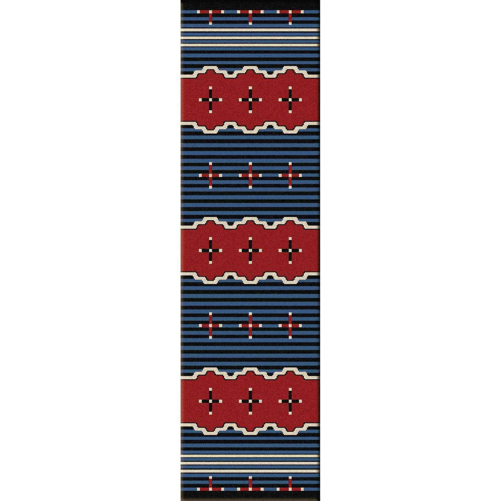 Tribe Leader - Blue-CabinRugs Southwestern Rugs Wildlife Rugs Lodge Rugs Aztec RugsSouthwest Rugs