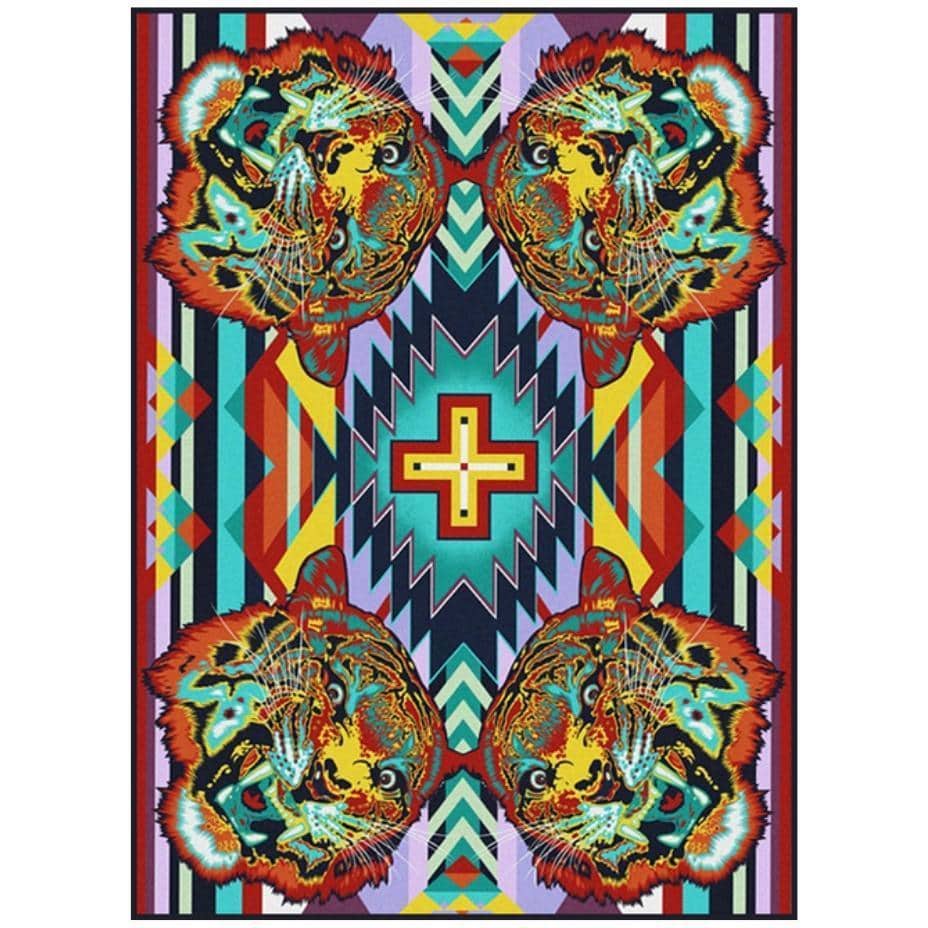 Desert Roar- Bright-CabinRugs Southwestern Rugs Wildlife Rugs Lodge Rugs Aztec RugsSouthwest Rugs