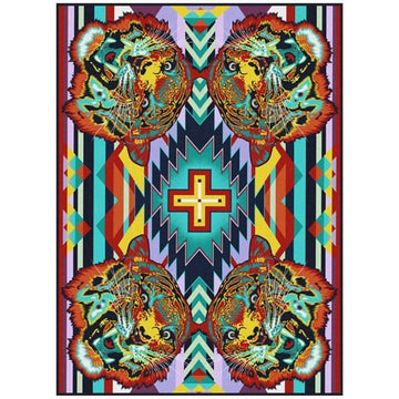 Desert Roar- Bright-CabinRugs Southwestern Rugs Wildlife Rugs Lodge Rugs Aztec RugsSouthwest Rugs