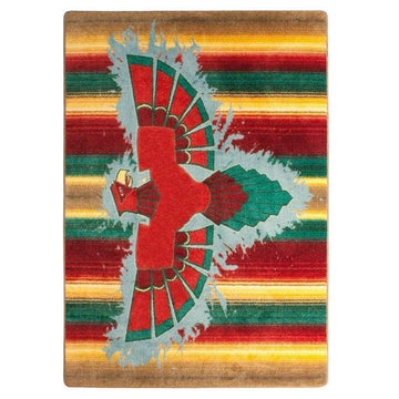 The Legend Of The Thunderbird - Stripe-CabinRugs Southwestern Rugs Wildlife Rugs Lodge Rugs Aztec RugsSouthwest Rugs