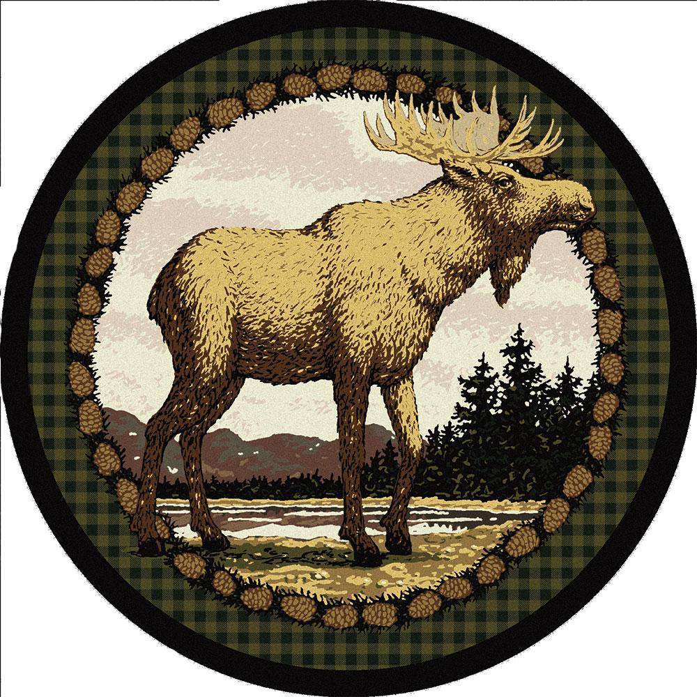 Mother Moose-CabinRugs Southwestern Rugs Wildlife Rugs Lodge Rugs Aztec RugsSouthwest Rugs