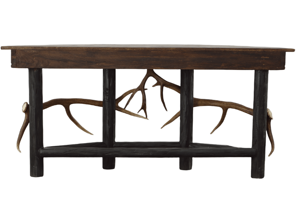 Demi Lune Oak & Antler Accent Sofa Table