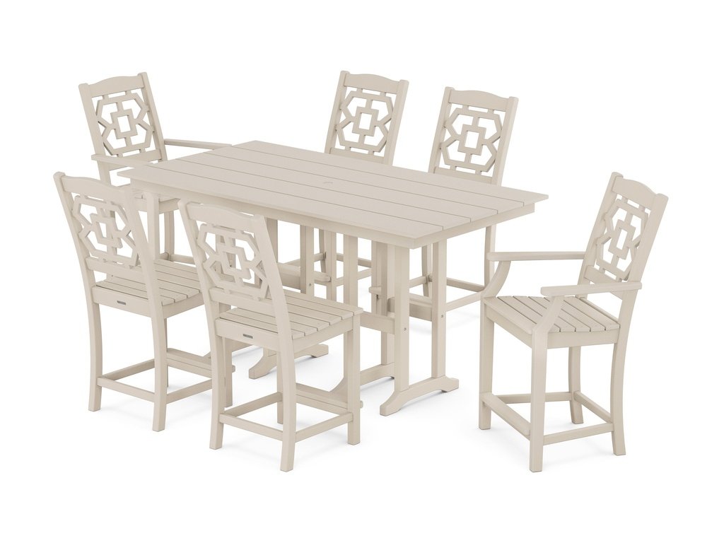 Chinoiserie 7-Piece Farmhouse Counter Set Photo