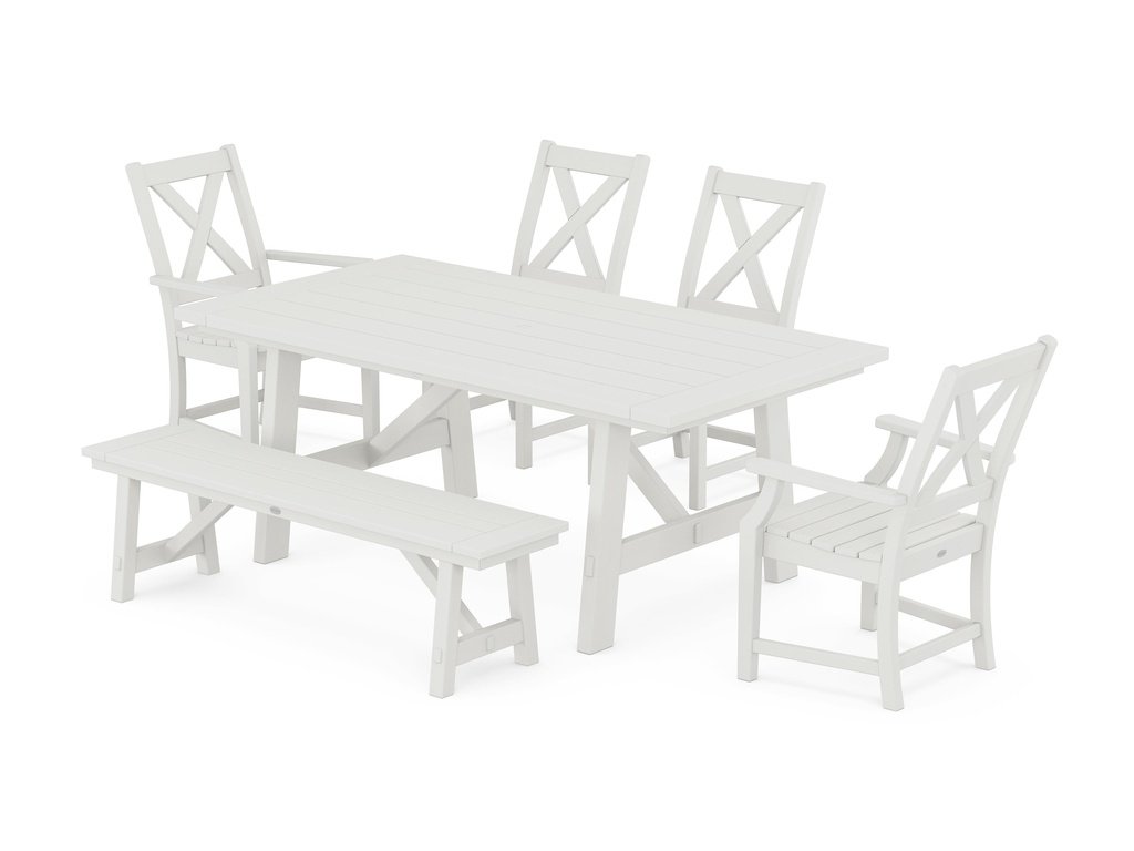 Braxton 6-Piece Rustic Farmhouse Dining Set With Trestle Legs Photo